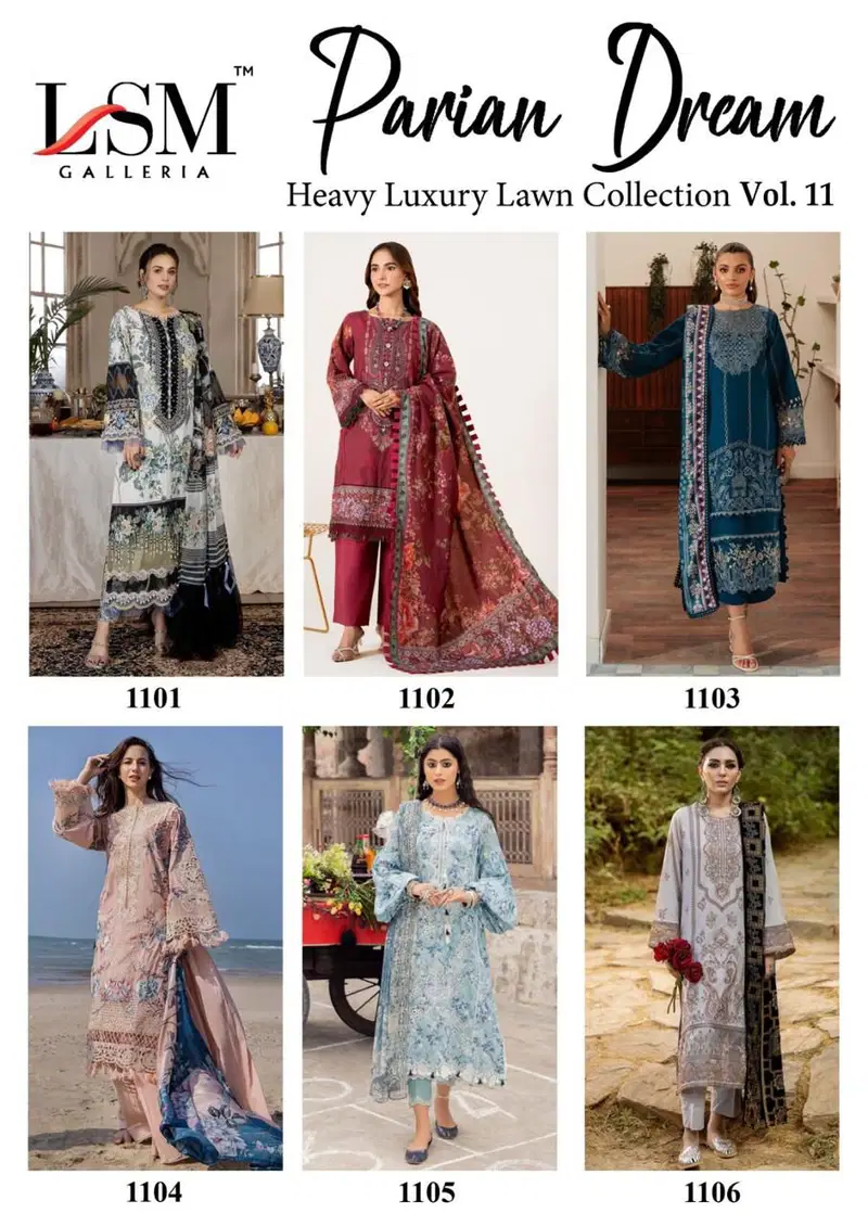 Parian Dream Vol 11 By Lsm Lawn Cotton Heavy Luxury Pakistani Dress Material Online Wholesale